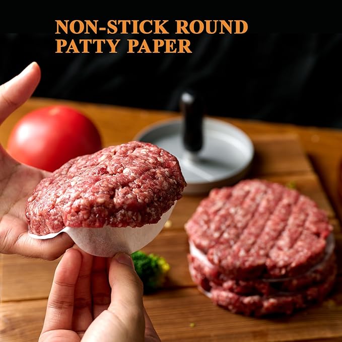MUCHII 1000 Pcs 4.5 Inch Burger Patty Paper Rounds, White Parchment