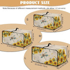 Dragonfly Sunflower Print Microwave Oven Cover Dust-Proof Microwave Toaster Oven Cover with Storage Bags Universal Washable Decor Accessories for Kitchen, S