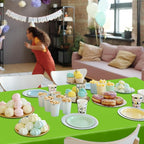 QZYL 4 PCS Plastic Tablecloth, 54 x 108 Inches Waterproof Disposable Table Cloth, Spring Tablecloth of Baby Shower Football Party Decorations, Table Cover for Rectangle and Round