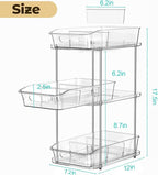 incostar 3 Tier Under Sink Organizer and Storage - Multi-Purpose Stackable Pantry Organizer with Pull-Out Clear Bins and Movable Dividers for Kitchen and Bathroom Cabinet