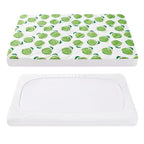 TILLYOU Pack and Play Sheet - Soft Quilted Crib Cover Pad, Toddlers Mattress Protector with 1''-3'' Deep Pocket, Thick Play Yard Playpen Sheets, Crib Mattress Pad, 39"x27", Green Apple
