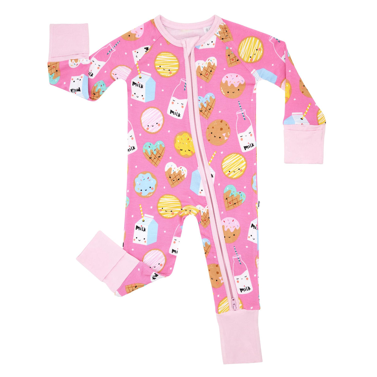 Little Sleepies Baby Pajamas, Pink Breakfast Buddies, 6-12M