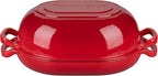 VORRINGARD Enameled Cast Iron Sourdough Bread Oven, Dutch Oven, Loaf Cast Iron Bread Pan for Homemade Bread Baking, Meatloaf Pan with Lid, 7QT, Red