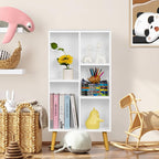 YAHARBO Small White Bookshelf, 3 Tier Modern Kids Bookcase