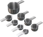 Color Up Measuring Cup Set, 8 Piece, Copper and Chrome Finish, Stainless Steel, Accurate for Wet & Dry Ingredients, Embossed Markings, Easy Pour Spouts, Dishwasher Safe, Kitchen Essential (Stainless)