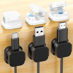 6Pack Magnetic Cable Clips Holder, Cord Organizer for Desk, Strong Adhesive Desk Cable Management for Phone Charger, Computer, Home, Office, Car (Black+White)