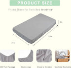Fitted Sheets 31x75 Inches, 1 Pack Super Soft Microfiber Cot Size Sheet Set for Narrow Twin, Camp Bunk, RV Bed, Army Cot & Trifold Mattress, Breathable Bottom Bed Cover, Light Grey
