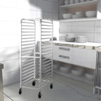 HALLY SINKS & TABLES H Bun Pan Rack 20 Tier with Wheels, Commercial Bakery Racking of Aluminum for Full & Half Sheet - Kitchen, Restaurant, Cafeteria, Pizzeria, Hotel and Home, 26" L x 20" W x 69" H