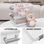 CITYLIFE 6 Packs 17 QT Plastic Storage Bins with Lids Large Stackable Storage Containers for Organizing Clear Storage Box for Garage, Closet, Classroom, Kitchen