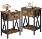 VECELO Nightstands Set of 2, Modern Bedside End Tables, Night Stands