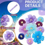 Crowye 12 Pcs Large Colorful Tissue Paper Flowers Decorations Giant Fiesta Craft Crepe Paper Flowers for Wall Decor Backdrop Mexican Wedding Birthday Carnival Party (10'' 20'',Multicolor)
