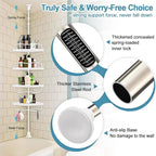 Corner Shower Caddy Tension Pole, Rustproof Bathtub Storage Organizer with 4 Adjustable Shelves, Bathroom Shower Rack Shampoo Holders for Inside Shower, 40"-120" Floor to Ceiling Shower Caddy Silver