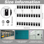 Beeveer Acrylic Key Board with 30 No. Hooks Wall Mount Key Rack Holder Hanger Storage Collection for School, Garage, Car Dealer, Office, Hotel, Real Estate(Transparent)