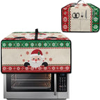 Christmas Countertop Convection Oven Cover Decorative Air Fryer Toaster Oven Dust Cover for Winter Holiday Home Kitchen Indoor Decor, M, Santa Claus Snowflake Red Green Beige