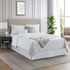 Nestl White Bed Skirt Cal King Size - Cal King Bed Skirt 14 Inch Drop - Brushed Microfiber Bed Skirts - Hotel Quality Pleated Bed Skirt - Shrinkage & Fade Resistant