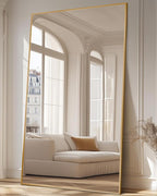 Antok Full Length Mirror, 81"x41" Floor Mirror, Floor Standing Freestanding Full Body Mirror with Stand for Bedroom, Hanging Mounted for Living Room Cloakroom, Gold