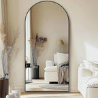 Oversized Full Length Mirror 78x38 Inch - Wall Mounted or Standing Floor Mirror with Aluminum Alloy Frame, Shatterproof Tempered Glass - Modern Mirror for Bedroom, Living Room, Closet, Black