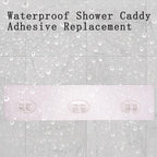 4 Pack Shower Caddy Adhesive for Replacement, Strong Transparent Adhesive for Shower Caddy Sticky Pads, No Drilling for Corner Shelf Basket, Bathroom Storage Shelves, Kitchen Racks and Soap Holder