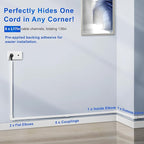 Cord Hider Wall for One Cord, 136in Cord Covers for Wires on Wall, Easy Install Cable Cover Wall, Cable Raceway White Hide Cords, Cable Hider Cord Management Wall, 8X L17in W0.6in H0.4in
