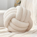 Petrella Knot Pillow Ball Round Throw Pillows Home Decor Cushion Decorative Aesthetic Throw Pillows，Lambswool Beige 8inch