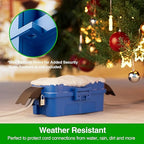 Flemoon [2 Pack] IP55 Small Outdoor Electrical Box Waterproof (Inner 5.9 x 3.2 x 1.8inch), Extension Cord Cover with Detachable Awning Covers for Plug, Outlet, Holiday Lights, Blue