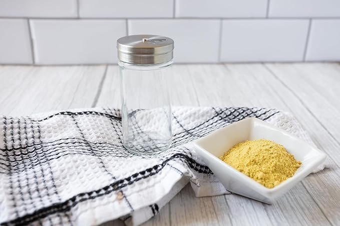 Fox Run Glass Spice Jar With Stainless Steel Shaker Lid, 4 Ounce Clear Seasoning Shaker