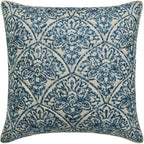 The HomeCentric King/Queen/Twin Blue Decorative CA King 86"x18" Bed Runner with 2 Pillow Cover, Embroidery, Quilted Bed Scarf on Cotton Fabric - Farzeen Blue