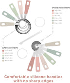 CuttleLab Measuring Cups and Measuring Spoons Set of 14 - Stainless Steel Measuring Cups and Spoons Set, Includes 1/8 Teaspoon Measuring Spoon, 1/8 Cup Measuring Cup, Leveler Dry (14, Country Chic)
