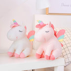 Lazada Unicorn Stuffed Animal Plush with Rainbow Wings Pink 12 Inches