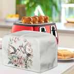 ZFRXIGN Flower Hummingbird Toaster Cover 4 Slice Toaster Dust Cover Small Appliance Covers Toaster Oven Cover Spring Floral Birds Dust Cover Kitchen Decorative Protector Beige