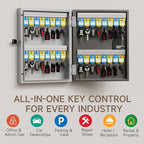 32 Key Lock Box Wall Mount, Smart Key Cabinet One Time Password/APP Bluetooth/Fixed/Wi-Fi Remote/Key Unlock, Key Management for Valets/Realtors/Office/Hotel