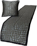 The HomeCentric King/Queen/Twin Blue & Grey Designer King 90"x18" Bed Runner Without Pillow Cover, Animal Mystery Bed Scarf on Silk Fabric - Animal Mystery