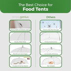 Simply Genius Pop-Up Mesh Food Covers - 17 x 17 in, White, 6 Pack, Large & Tall - Reusable & Collapsible Food Tents for Outdoor Serving