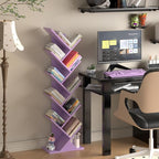 10 Tier Tree Book Shelf, Floor Standing Wood Bookshelf