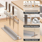 THMINS Acrylic Magnetic Knife Block, Large Transparent Magnetic Knife Holder Double-Sided Magnetic Kitchen Countertop Universal Knife Display Stand Multifunctional Storage