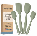 Starpack 'Scrape and Stir' Silicone Rubber Spatula Set (4-Piece) - LFGB Non Toxic, 600°F Heat Resistant, BPA-Free, One-Piece Kitchen Baking Spatulas - Dishwasher Safe for Nonstick Cookware Earthy Pink