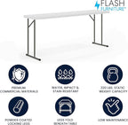 Flash Furniture Kathryn 10 Pack 6-Foot Rectangle Granite White Plastic Folding Training/Seminar Table