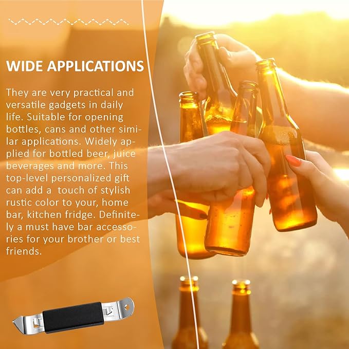 KTOJOY 3 Pack Magnetic Bottle Openers Stainless Steel Flat Bottle Opener, Solid and Beer Openers Small Bottle Opener Can Tapper with Magnet for Camping and Traveling