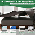 Extra Deep Pocket Queen Sheets 18-24 Inch 1000 Thread Count 100% Egyptian Cotton Sateen Weave Soft Breathable 4 Pieces（Queen,Dark Grey）