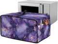 Convection Oven Dust Cover with Pockets, Easy to Clean, Electric Appliance Protector Smart Microwave Oven Cover for Countertop, S, 14.5 x 18.5 x 9 Inches, Violet Gold Marble
