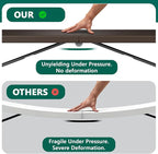 Folding Table 5FT Heavy Duty Plastic Table with Handle, Foldable and Portable, Fold-in-Half Utility Tables for Outdoor, Dining, Wedding, Events, Indoor, Picnic, Camping, Party, (Brown)