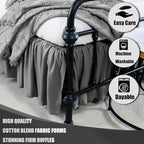 TSUTOMI Bed Skirt Full Size Ruffled Bed Skirt with Split Corners, 14 Inch Drop Dust Ruffle Bed Skirts with Platform, Gathered Style, 100% Microfiber, Grey