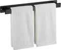 Bathroom Towel Bars,16-Inch Stainless Steel Towel Bar for Large Towel,Strong Self-Adhesive/Screws Wall Mounting,Rust-Proof,Towel Holder for Bathroom and Kitchen Storage (Black)