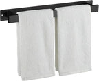 Bathroom Towel Bars,16-Inch Stainless Steel Towel Bar for Large Towel,Strong Self-Adhesive/Screws Wall Mounting,Rust-Proof,Towel Holder for Bathroom and Kitchen Storage (Black)