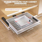 Seinloes Pull Out Cabinet Organizer, 4-Side Expandable to Fit Most Cabinets, 3 Rail Slide Out Drawers with Raising Pad for Framed & Frameless Cabinets, 13"-21" W x 13"-17" D, White, 2 Pack