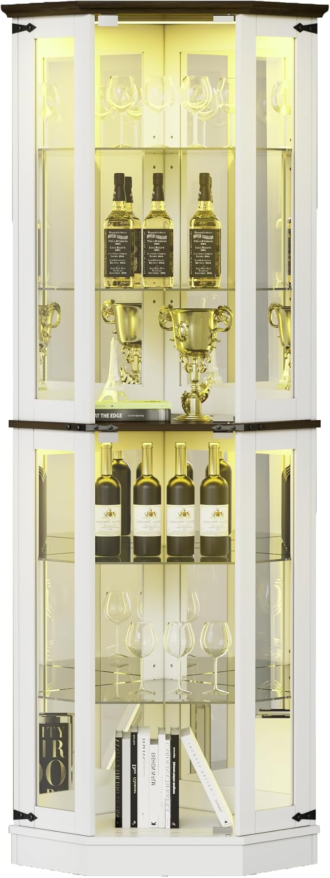 PAKASEPT 71'' Farmhouse Display Curio Cabinet