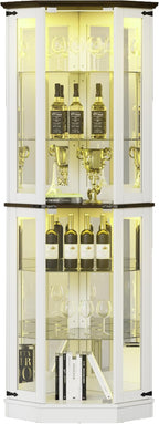 PAKASEPT 71'' Farmhouse Display Curio Cabinet