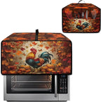 Air Fryer Toaster Oven Cover with Pockets, Stain-resistant Microwave Oven Protector for Kitchen Countertop, S, 14.5 x 18.5 x 9 Inches, Chicken Rooster Pumpkin Fall Leaves