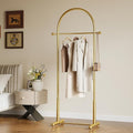 Modern Gold Arch Clothing Rack – Freestanding Garment Rack for Hanging Clothes,Heavy Duty Coat Rack,Metal Small Clothes Rack for Bedroom,Closet or Boutique Display