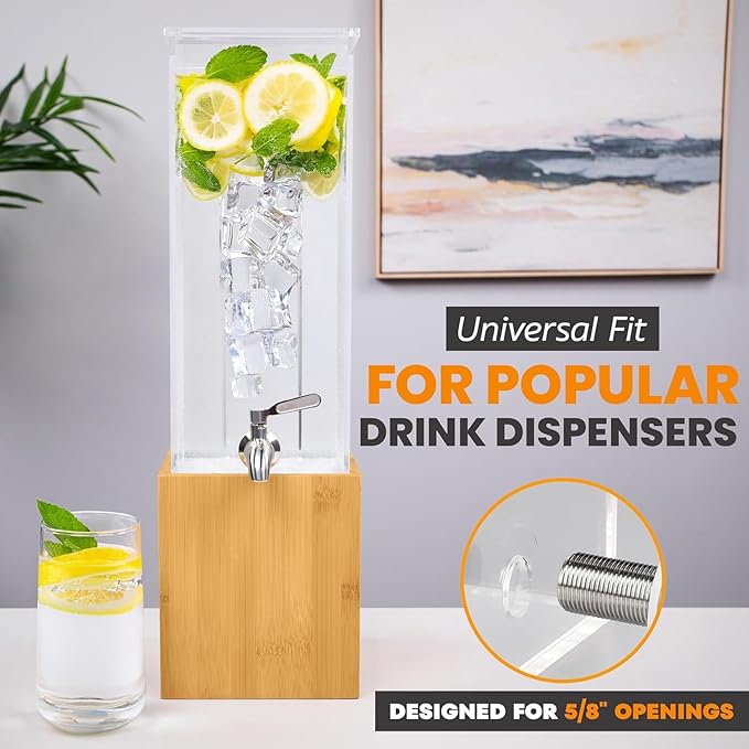Stainless Steel Spigot for Beverage Dispenser – Leak-Proof Replacement Spigot with 2 Filters – Drink Dispenser Spigot Replacement